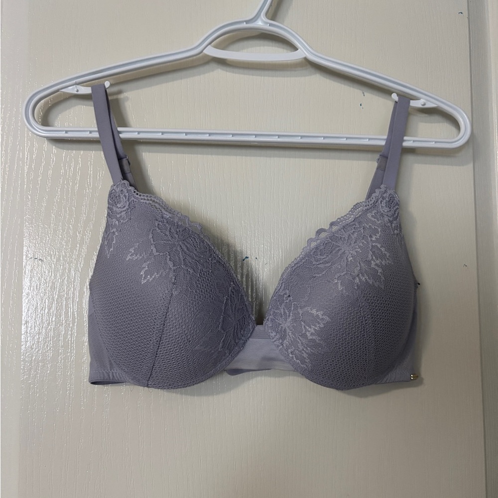 La Vie En Rose Gray Lacy Bra